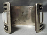 One Of The Best Vintage Native American Navajo Jimmie King Jr Turquoise Sterling Silver Bracelet-Nativo Arts