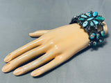Museum Quality Vintage Native American Navajo Turquoise Cluster Bracelet Old-Nativo Arts