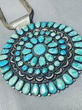 One Of The Biggest Best Vintage Native American Navajo Turquoise Sterling Silver Necklace-Nativo Arts