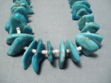 Dynamic Vintage Navajo Turquoise Sterling Silver Necklace Old Native American-Nativo Arts