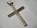 Incredible Navajo Native American Sterling Silver Cross Pendant-Nativo Arts