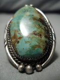 One Of Largest Vintage Native American Navajo Royston Turquoise Sterling Silver Ring Old-Nativo Arts