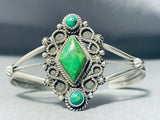Very Rare Vintage Native American Navajo Orvil Jack Turquoise Sterling Silver Bracelet-Nativo Arts