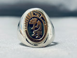Signed Native American Navajo Sterling Silver 14k Gold Kokopelli Ring-Nativo Arts
