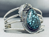 One Of The Best Vintage Native American Navajo Spiderweb Turquoise Sterling Silver Bracelet-Nativo Arts