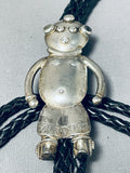 Towering Mudhead Benally Vintage Native American Navajo Sterling Silver Bolo Tie-Nativo Arts