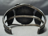 Huge Museum Vintage Native American Navajo Blue Gem Turquoise Sterling Silver Leaf Bracelet Old-Nativo Arts