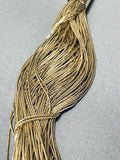 Gorgeous Gold Vintage Native American Navajo 100 Strand Sterling Silver Heishi Necklace-Nativo Arts