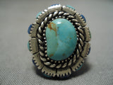 Stunning Vintage Navajo Turquoise Lapis Sterling Silver Native American Ring-Nativo Arts