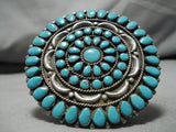 Important Vintage Native American Navajo Victor Moses Begay Turquoise Sterling Silver Pin Old-Nativo Arts