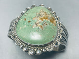 Huge Vintage Native American Navajo Green Turquoise Sterling Silver Bracelet-Nativo Arts