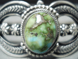 Gorgeous Vintage Native American Navajo Damale Turquoise Sterling Silver Bracelet Old-Nativo Arts