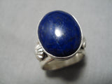 Important Navajo Lapis Sterling Silver Ring Native American-Nativo Arts