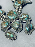 300 Gram Museum Vintage Native American Navajo Turquoise Sterling Silver Squash Blossom Necklace-Nativo Arts