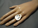 Native American Important Don Dewa Inlay Genius Inlay Turquoise Sterling Silver Ring Tweety Bird-Nativo Arts