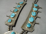 Opulent Vintage Native American Navajo Turquoise Nugget Sterling Silver Necklace-Nativo Arts