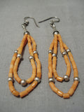 Incredible Vintage Navajo Sterling Silver Native American Earrings-Nativo Arts