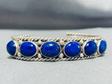 Important Authentic Vintage Native American Navajo Ben Begaye Lapis Sterling Silver Bracelet-Nativo Arts
