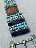 One Of The Best Ever Vintage Native American Zuni Turquoise Sterling Silver Ranger Buckle Set-Nativo Arts