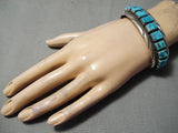 Important Vintage Native American Navajo Tommy Tso Turquoise Sterling Silver Bracelet Cuff-Nativo Arts