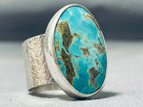 Eye-catching Native American Navajo Royston Turquoise Sterling Silver Ring-Nativo Arts