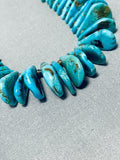 Native American Traditional Vintage Santo Domingo Old Kingman Turquoise Necklace-Nativo Arts