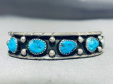 Beautiful Vintage Native American Navajo Morenci Turquoise Sterling Silver Bracelet-Nativo Arts