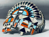 One Of The Best Ever Native American Zuni Museum Turquoise Inlay Sterling Silver Bracelet-Nativo Arts