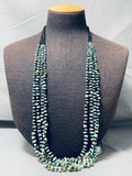 Native American Classic Vintage Santo Domingo Royston Turquoise Black Shell Necklace-Nativo Arts