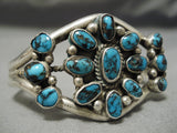 Collector Vintage Native American Navajo Bisbee Turquoise Sterling Silver Bracelet Old-Nativo Arts