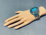 Tommy Lowe Exquisite Native American Navajo Turquoise Sterling Silver Bracelet-Nativo Arts