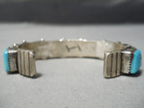 Superior Vintage Native American Navajo Segment Turquoise Sterling Silver Bracelet Old-Nativo Arts