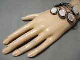 Beautiful Vintage Native American Navajo Pink Shell Sterling Silver Bracelet Old-Nativo Arts