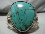Best Vintage Native American Navajo Crow Spring Turquoise Running Water Sterling Silver Bracelet-Nativo Arts