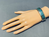Thicker Vintage Native American Zuni Turquoise Sterling Silver Bracelet-Nativo Arts