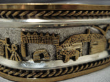 Striking Vintage Navajo Sterling Silver Native American Bracelet Old-Nativo Arts