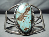 Huge Vintage Native American Navajo #8 Turquoise Sterling Silver Bracelet Old-Nativo Arts