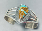 Rare Native American Navajo Royston Turquoise Sterling Silver Signed Bracelet-Nativo Arts