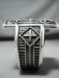 Tremendous Native American Navajo Sterling Silver Bracelet Signed-Nativo Arts