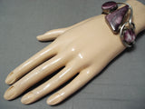 Custom Native American Navajo Purple Spiny Oyster Sterling Silver Bracelet-Nativo Arts