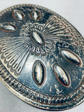 Astounding Vintage Native American Navajo Sterling Silver Belt Buckle-Nativo Arts