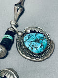 Unique Vintage Native American Navajo Turquoise Heishi Sterling Silver Necklace-Nativo Arts