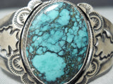 Mesmerizing Vintage Native American Navajo Deep Spider Turquoise Sterling Silver Bracelet-Nativo Arts