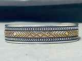 Bruce Morgan Exquisite Vintage Native American Navajo Sterling Silver And Gold Bracelet-Nativo Arts