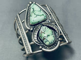 Highly Rare Damale Mine Turquoise Vintage Native American Navajo Sterling Silver Bracelet-Nativo Arts