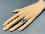 Amazing Vintage Native American Navajo Twist Silver Sterling Turquoise Ring Old-Nativo Arts