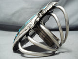 One Of Biggest Best Vintage Native American Navajo Morenci Turquoise Sterling Silver Bracelet-Nativo Arts
