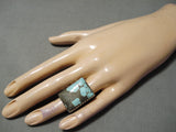 Huge Spiderweb Turquoise San Felipe Sterling Silver Ring-Nativo Arts