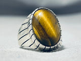 Fantastic Native American Navajo Tigers Eye Sterling Silver Ring-Nativo Arts