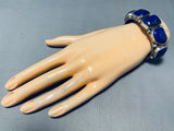 Midnight Sky Lapis Vintage Native American Navajo Sterling Silver Bracelet-Nativo Arts